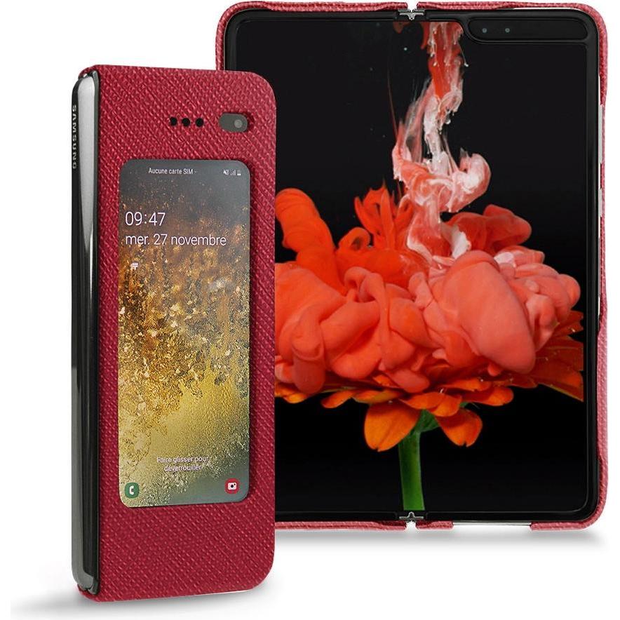 Noreve Lederschutzhülle (Samsung Galaxy Fold), Smartphone Hülle, Rot
