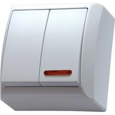 Ospel ŁN-2BS/00, Taster + Schalter, Weiss