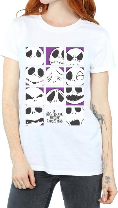 Immagine prodotto Disney Nightmare Before Christmas Many Faces Of Jack Squares Maglietta Ampia Donna (XL)