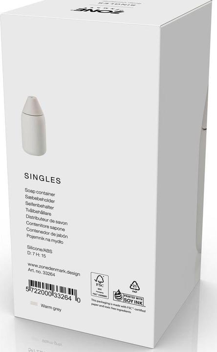 Immagine prodotto Zone Denmark Dispenser di sapone Singles 300 ml, Grigio caldo