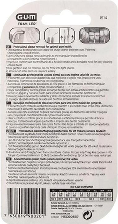 Actual product image GUM SUNSTAR Trav-Ler ISO-Norm 4 1.3mm conic gelb (6x)