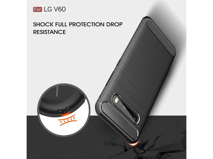 Produktbild Screenguard LG V60 ThinQ 5G Hülle Carbon Brushed Soft TPU (LG V60 ThinQ 5G)