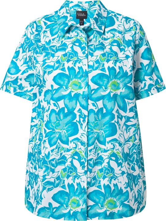 Image du produit Ulla Popken Chemisier motif à fleurs, manches courtes et col chemise (42, 44)