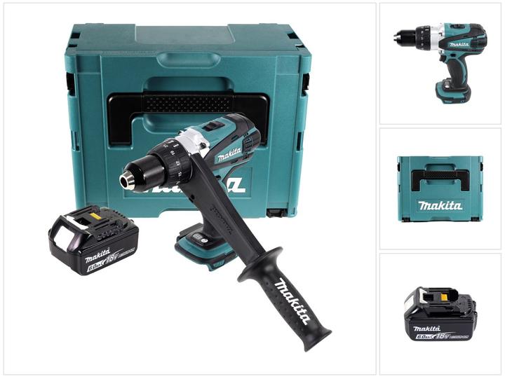 Produktbild Makita DDF 458 G1J Akku Bohrschrauber 18 V 91 Nm + 1x Akku 6,0 Ah + Makpac - ohne Ladegerät