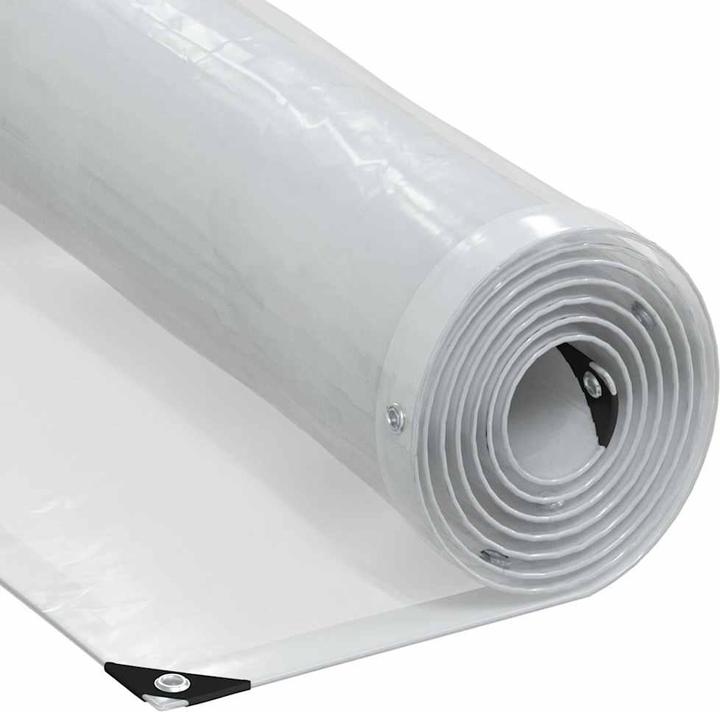 Actual product image VidaXL Transparent tarpaulin with eyelets 4x10 m polyethylene transparent tarpaulin
