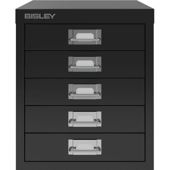 Thumbnail - Bisley, Aktenschrank, MultiDrawer™ L125 Schubladenschrank schwarz mit 5 Schubladen 27,9 x 38,0 x 32,5 cm