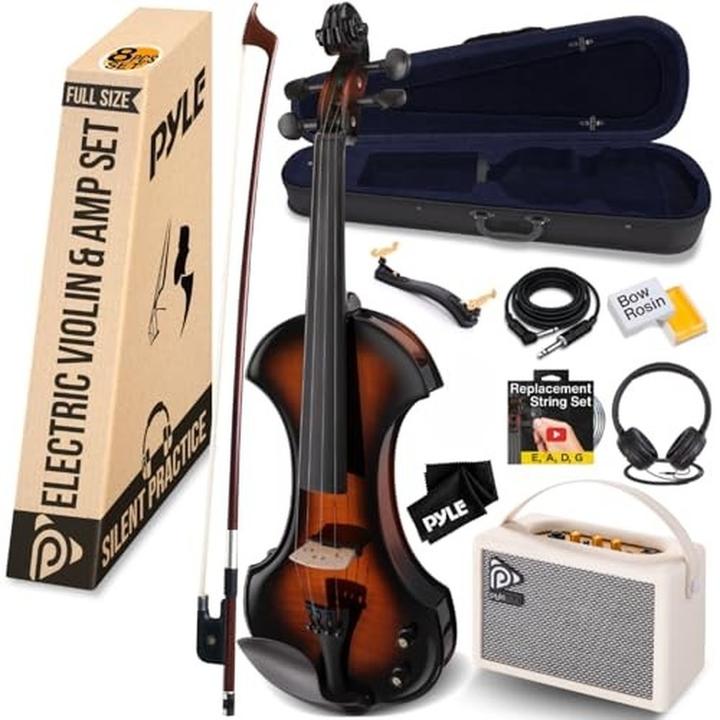 Pyle Violino Elettrico Silenzioso (Geige, 4/4)