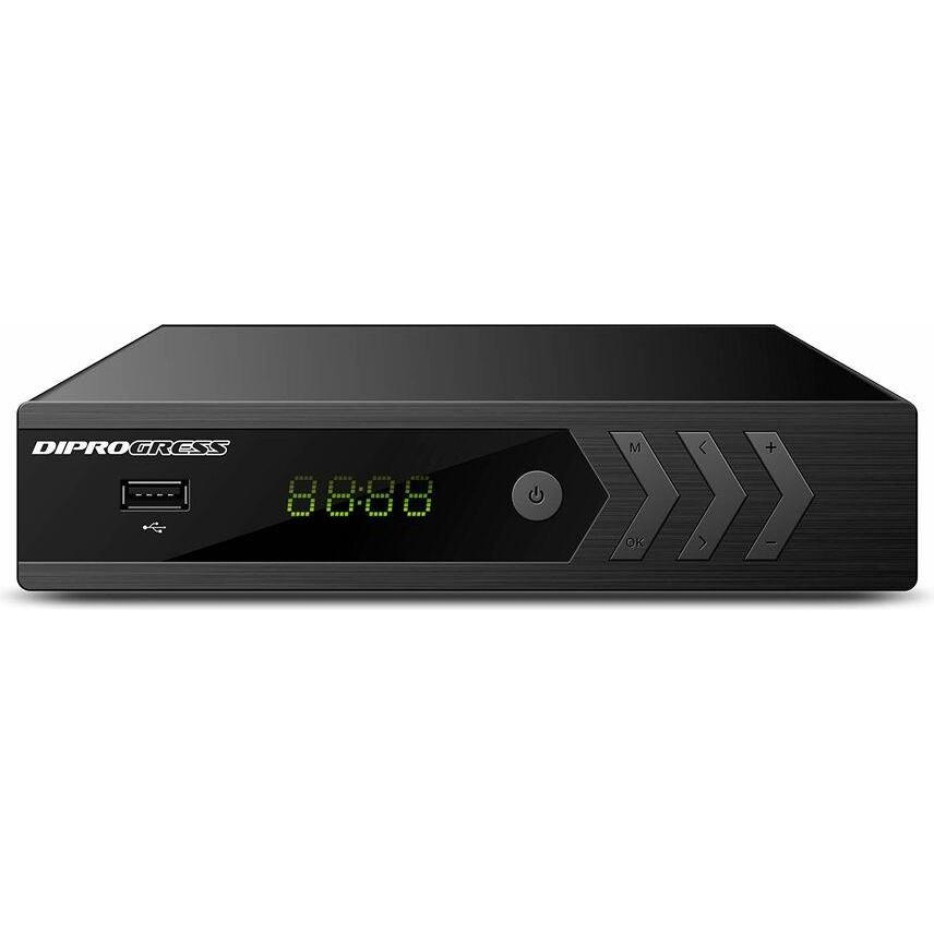 Diprogress DPT220HD Decoder Digitale Terrestre DVB-T2 Doppio, Ricevitore TV, Nero