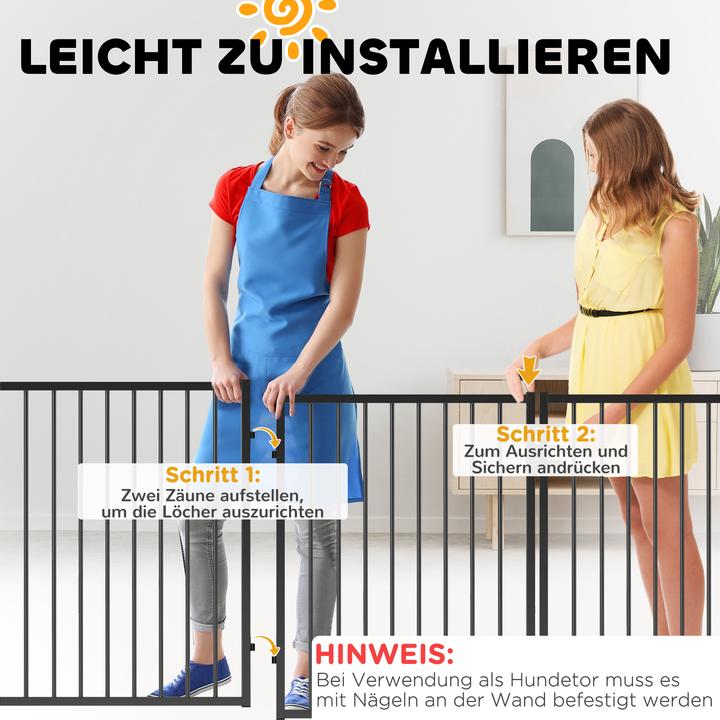 Actual product image PawHut Welpenauslauf Stahl Schwarz (Dog kennel)