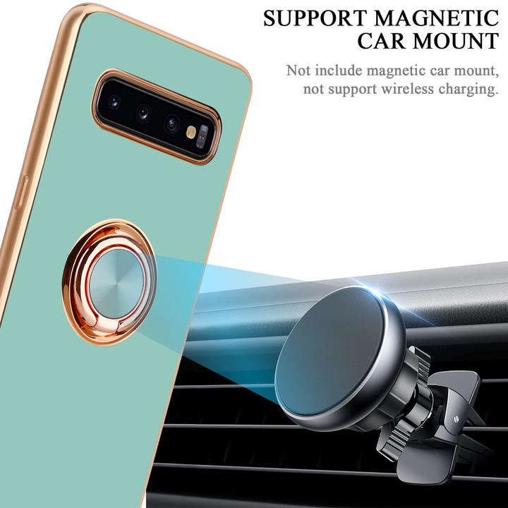 Produktbild Cadorabo Hülle für Samsung Galaxy S10 PLUS im TPU mit Kameraschutz und Ring LM089 Style (Samsung Galaxy S10+)