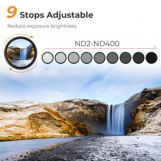 Produktbild K&F Concept B-Series Fader ND2-400 einstellbarer Graufilter – 49 mm (49 mm, ND- / Graufilter, 49 mm)