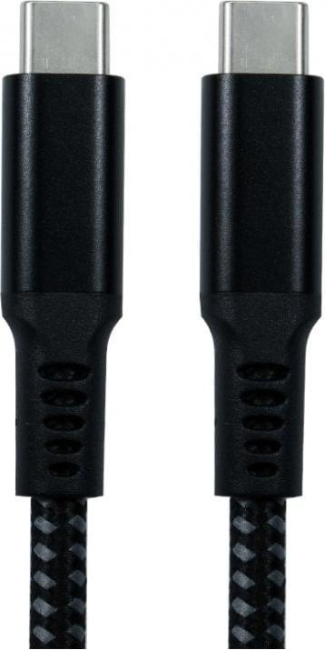 Actual product image Cables Direct CDL 1m Black USB Type C M-M Braid (1 m, USB 3.2 Gen 2, 100 W)