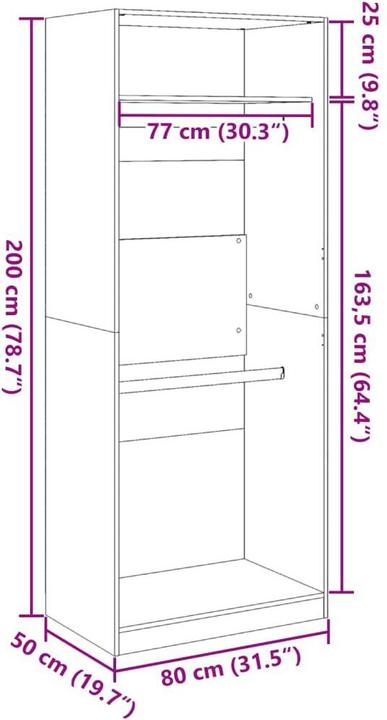 Produktbild vidaXL Alexius (80 x 50 x 200 cm)