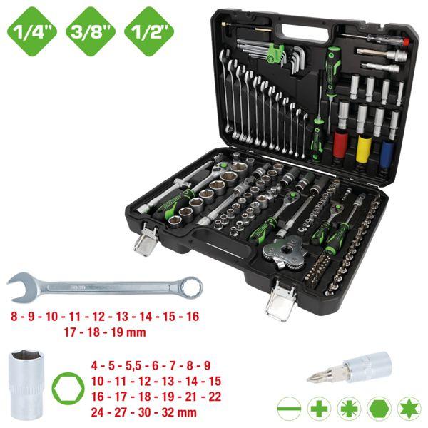 Actual product image KS Tools 512.0132 COMPETITION 1/4+3/8+1/2 socket spanner socket spanner set 512