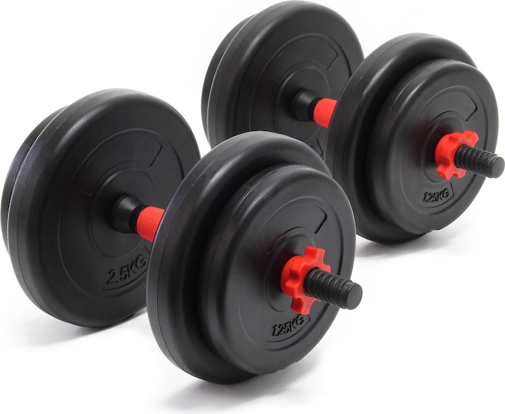 4 x 1.25 kg, 4 x 2.5 kg