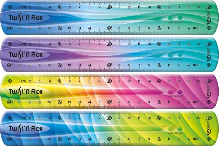 Image du produit Maped Règle plate Twist'n Flex DECOR, 200 mm, incassable (20 cm, Matières plastiques)