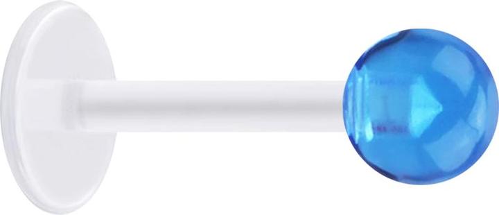 Produktbild Star Piercing Micro Labret transparent mit Kugel hellblau transparent (ohne Messing, Acryl, Bioflex)