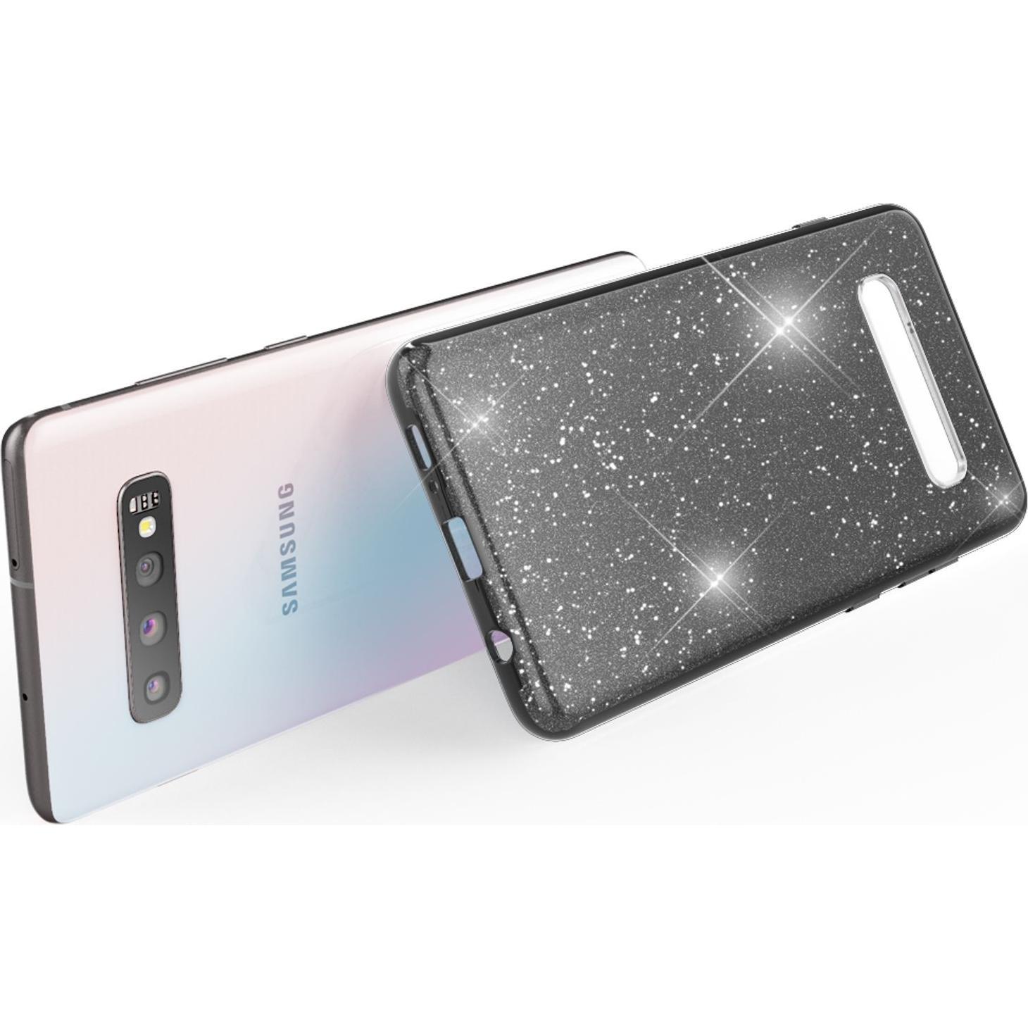 Thumbnail - Nalia Glitzer Hülle (Samsung Galaxy S10+), Smartphone Hülle, Schwarz