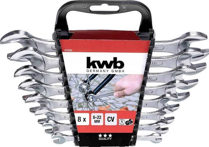 Image du produit kwb 470390 Jeu de clés à fourche double (10 mm, 11 mm, 12 mm, 13 mm, 14 mm, 15 mm, 16 mm, 17 mm, 18 mm, 19 mm, 20 mm, 21 mm, 22 mm, 6 mm, 7 mm, 8 mm, 9 mm)