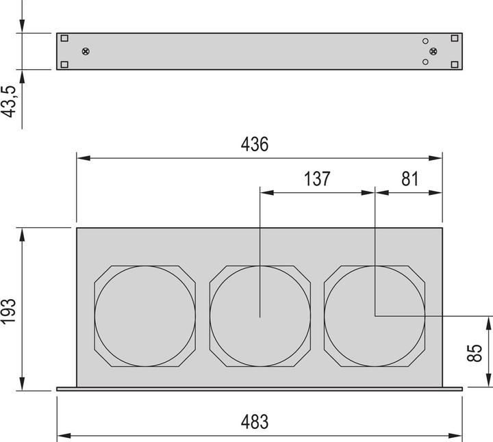 Actual product image Schroff Fan housing - HOUSING 1HE F.3 LUEFT.38MM