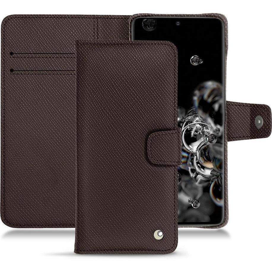 Noreve Lederschutzhülle Wallet (Samsung Galaxy S20+ 5G), Smartphone Hülle, Braun