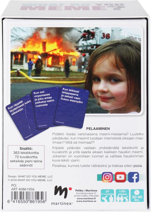 Actual product image Martinex Peliko 40861956 board/card game What Do You Meme? 90 min Party (Finnish)