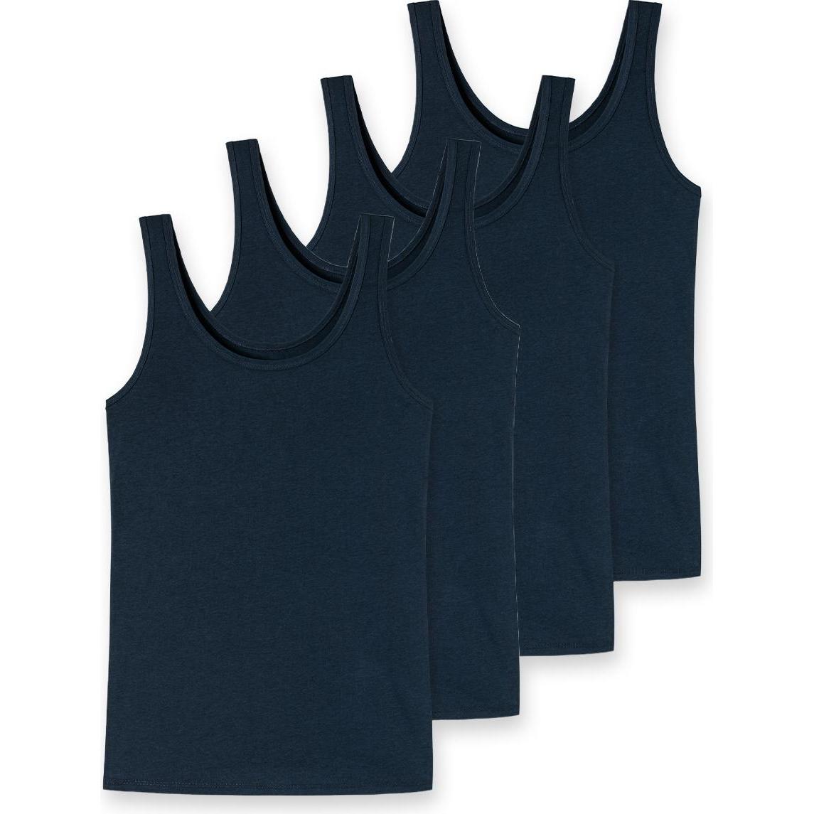 Uncover by Schiesser, Damen, Shirt, 4er Pack Basic Unterhemd / Tanktop, Blau, (S)