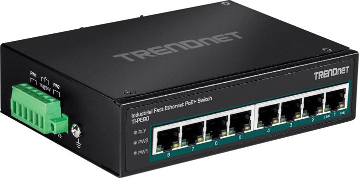 Image du produit Trendnet Commutateur industriel 8 ports Fast Eth. PoE+ L2 DIN-Rail (8 ports)