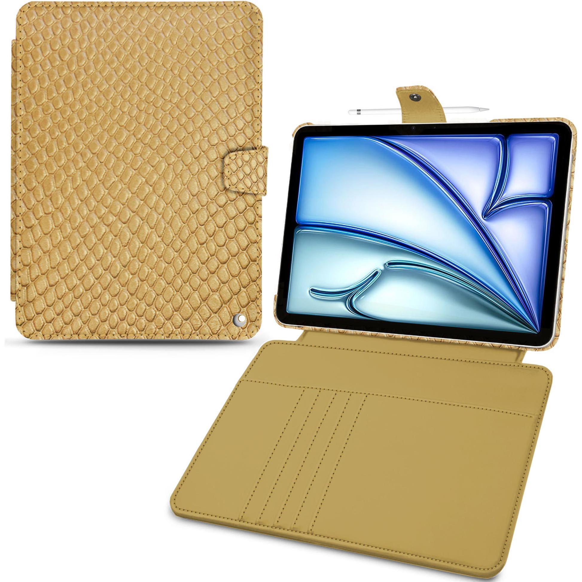 Noreve Lederschutzhülle Wallet (iPad Air 2022 (5. Gen), iPad Air 2020 (4. Gen)), Tablet Hülle, Beige