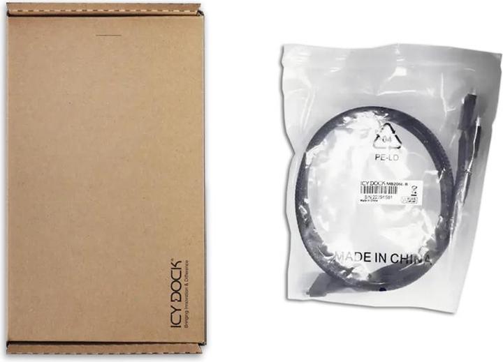 Actual product image Icydock ICY DOCK cable SlimSAS 8i SSF-8654 to 2xOCLink 4i, SFF-8611 cable-0.5M