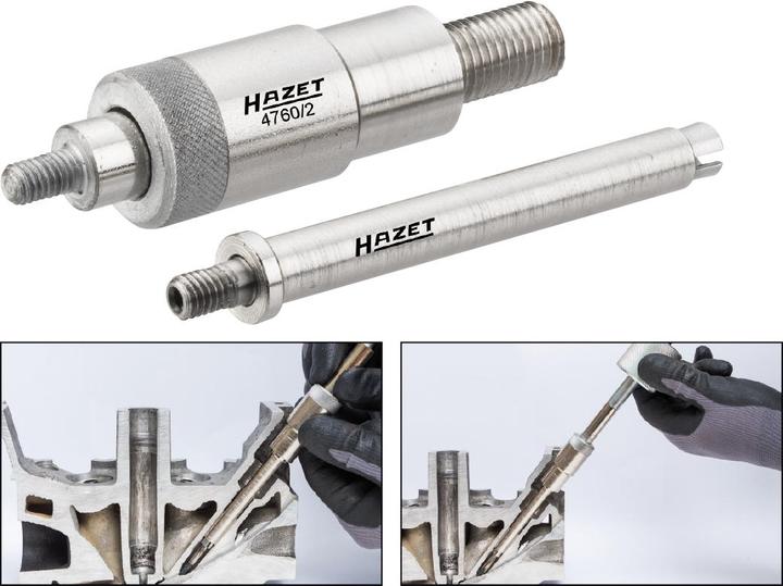 Produktbild HAZET Glühkerzen Schlüssel 4760-2 ∙ Vierkant10 mm (3/8 Zoll) ∙ Aussen Sechskant Profil ∙ 8 mm ∙ 5⁄16…