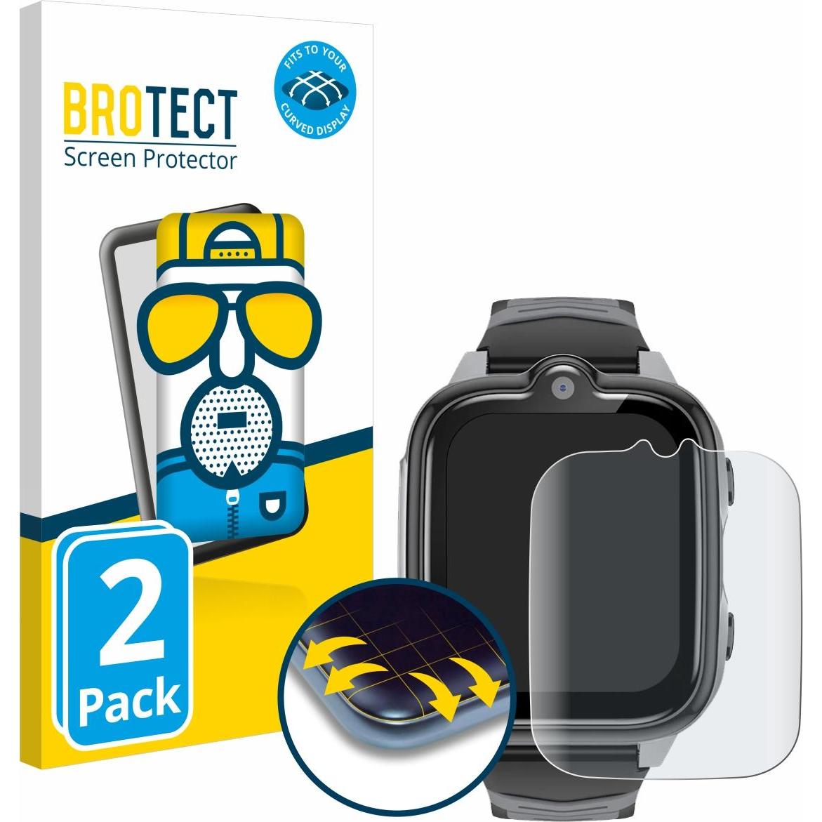 BROTECT Fullscreen Schutzfolie Displayschutz Folie Matt Entspiegelungsfolie, Smartwatch Schutzfolie, Grau
