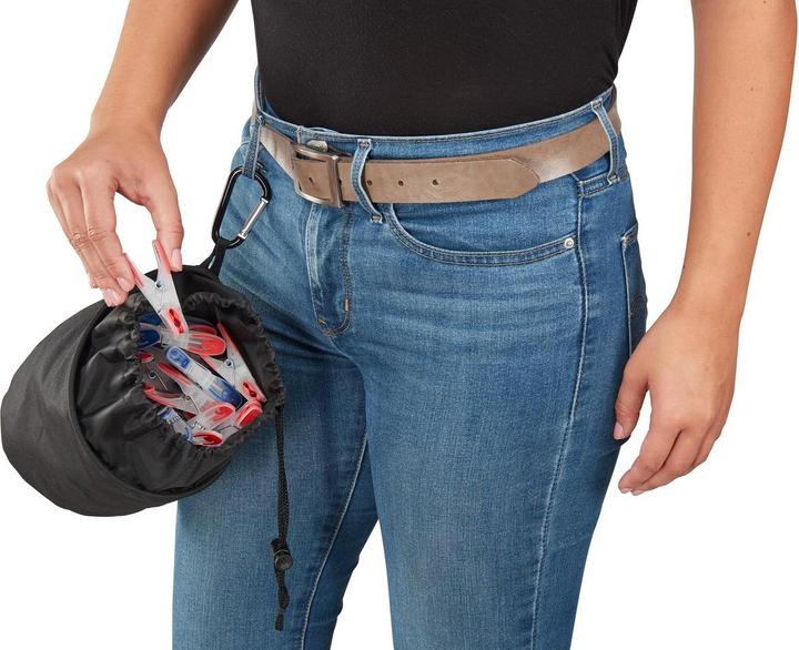 Actual product image Leifheit Clothes peg bag with snap hook and drawstring