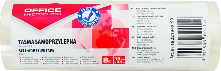Actual product image Office Products Office tape, 19mm, 33m, 8 pieces, transparent (53 mm)