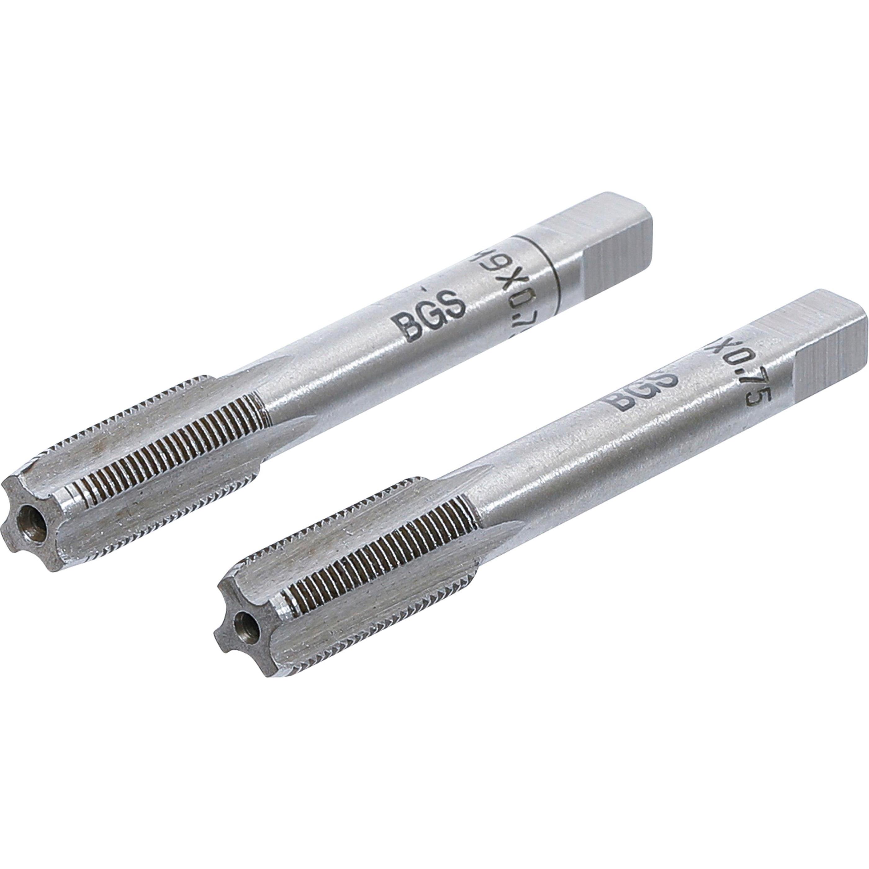 BGS, Gewindeschneider + Gewindebohrer, Gewindebohrer Vor- und Fertigschneider M9 x 0,75 mm 2-tlg.