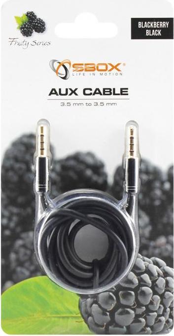 Actual product image Sbox AUX Cable 3.5mm to 3.5mm blackberry black 3535-1.5B (1.50 m)