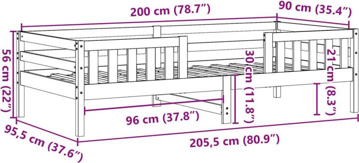 Image du produit vidaXL Bettgestell (90 x 200 cm)