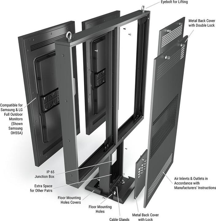 Produktbild DSS Outdoor Stele Portrait 2x46", Metall, Full Outdoor