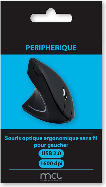 Immagine prodotto MCL Mouse ergonomico senza fili per mancini (Senza fili)