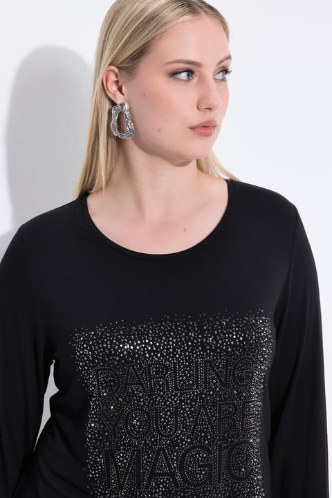 Immagine prodotto Ulla Popken Maglia classica con applicazioni, scollo a girocollo e maniche lunghe (50, 52)