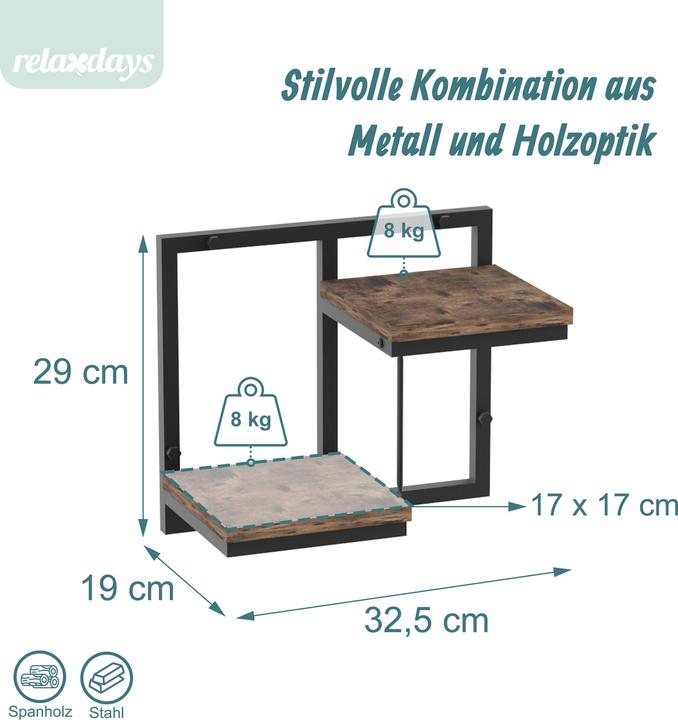 Produktbild Relaxdays Wandregal (32.50 x 19 x 29 cm)