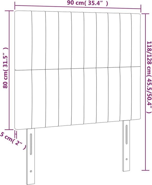 Produktbild vidaXL LED Kopfteil (90 x 5 x 128 cm)