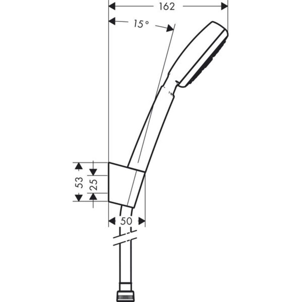 Thumbnail - hansgrohe, Duschbrause, HG Brauseset CROMETTA 100 1jet Metaflex Brauseschl. 1250mm weiss/chrom (1 Strahlarten, 16 l/min)