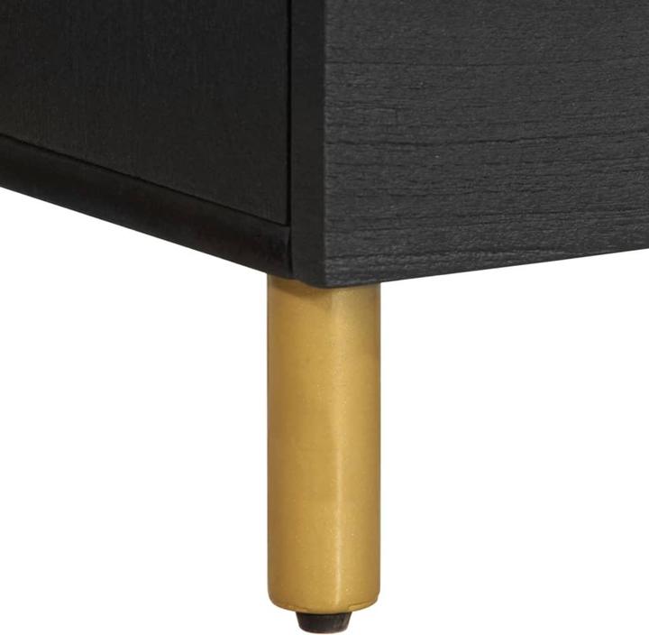Actual product image VidaXL Bedside table Bedside cabinet Bedside chest of drawers Bedside console Black wood-based material (40 x 33 x 46 cm)
