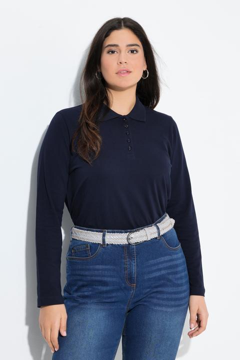 Produktbild Ulla Popken Poloshirt, Knopfleiste, Polokragen, Langarm (60)