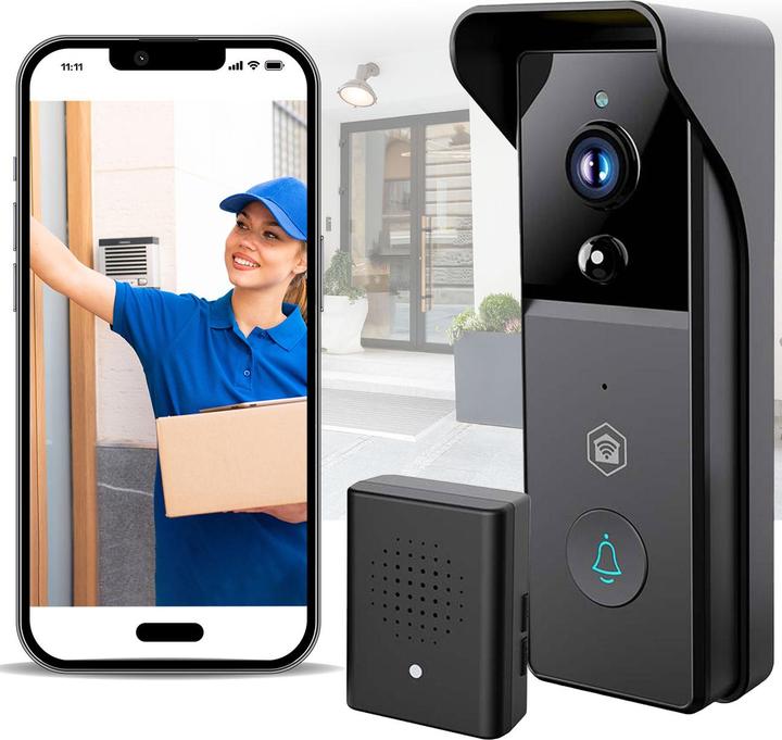 Actual product image Nedis SmartLife Video-Türsprechanlage | Batteriebetrieben | 3MP Full HD 1296p | Cloud Storage (optio (Wireless)