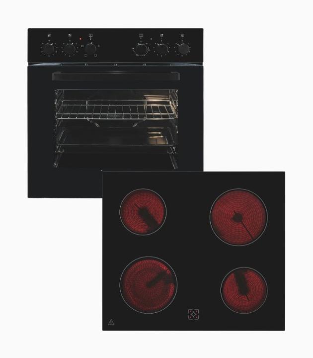 Produktbild Exquisit Einbauherdset EHE246-020SET, schwarz,Ober+Unterhitze (59.50 cm, Elektrokochfeld)