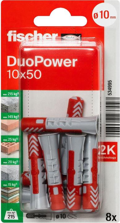 Fischer SB Tampon en nylon Duopower (8 pcs)
