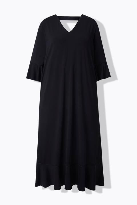 Actual product image Ulla Popken Back Cutout Flounce Panel Dress (62)