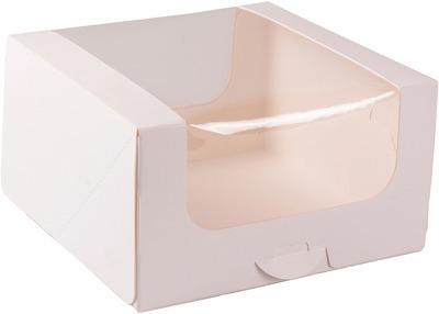 miniSchoggi Tortenschachtel mit Fenster Weiss 16 x 9 cm (1x)